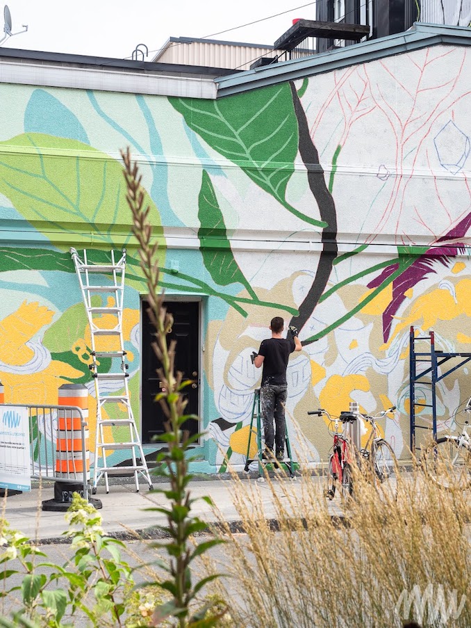 Early stages for a wall in the Mile end, Montréal.