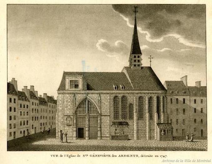 1800s-View of the Saint Genevieve des Ardents-destroyed in 1747