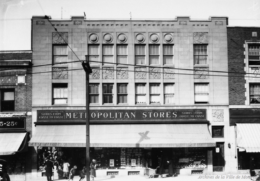 1936-Photographie du magasin Metropolitain Stores (5637, avenue du Parc).