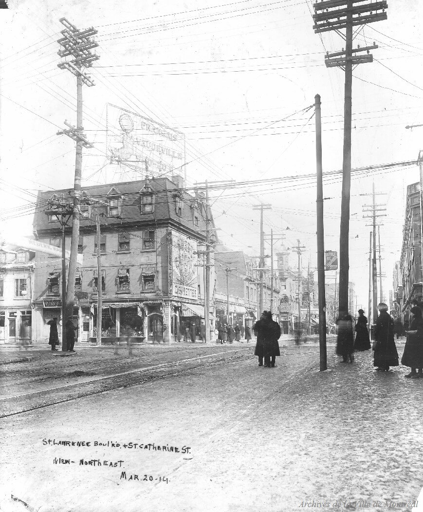 1914-St. Lawrence Boulevard & St. Catherine Street View Northeast