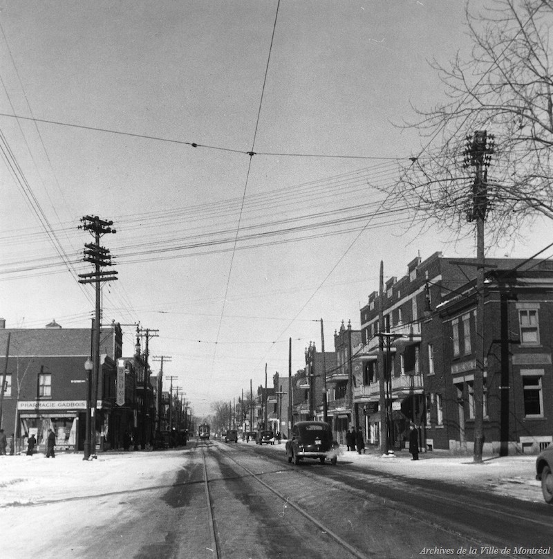 1940-Boulevard Saint-Laurent, vers le nord, à partir de la rue Saint-Zotique