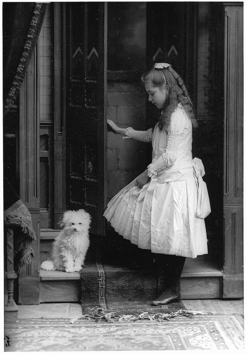 1889 - Missie Meighan and dog, Montreal