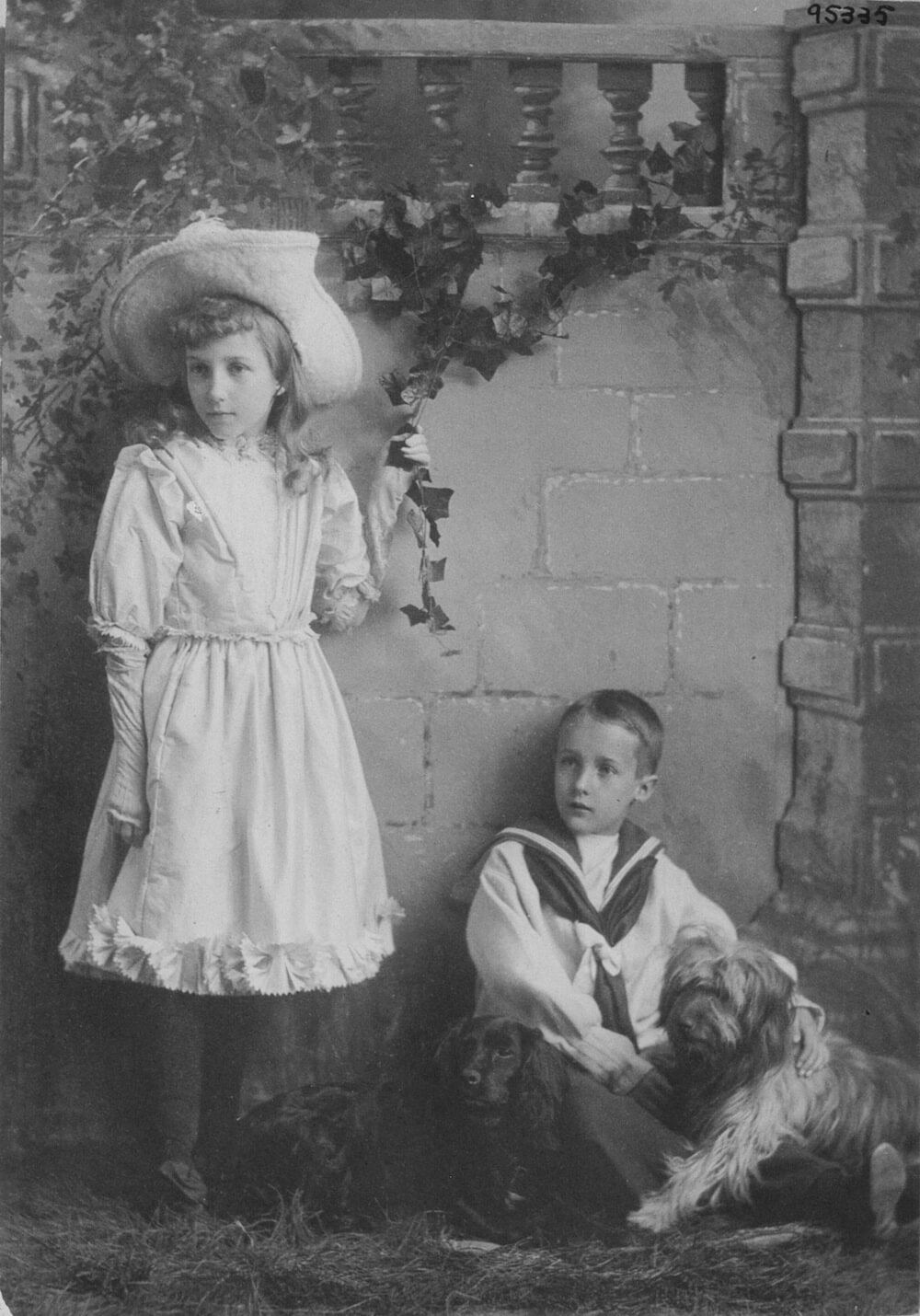 1891 - Mrs. Laurin's children and dogs, Montreal