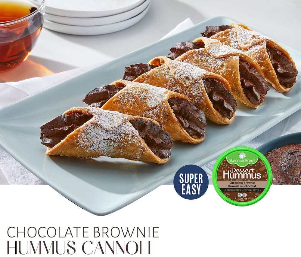 Recipe for Chocolate Brownie Hummus Cannoli