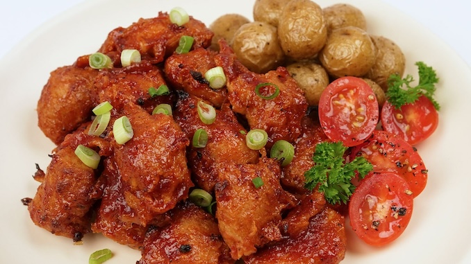 Recipe for Bourbon BBQ Chicken-less Nuggets