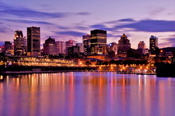 downtown montreal skyline at night photograph