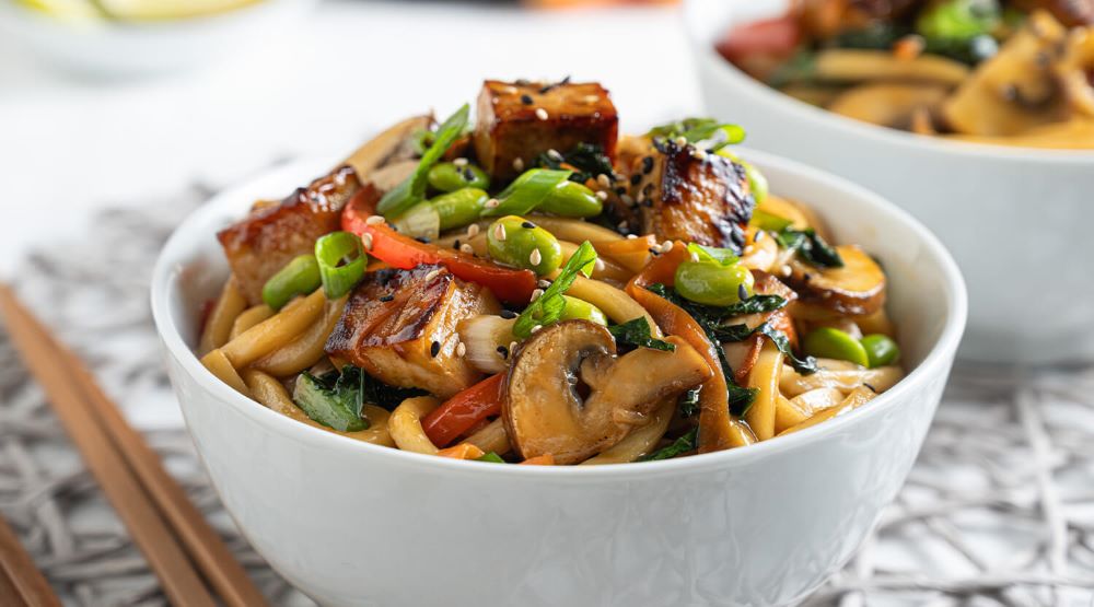 Recipe for Teriyaki Tofu and Udon Noodle Stir Fry