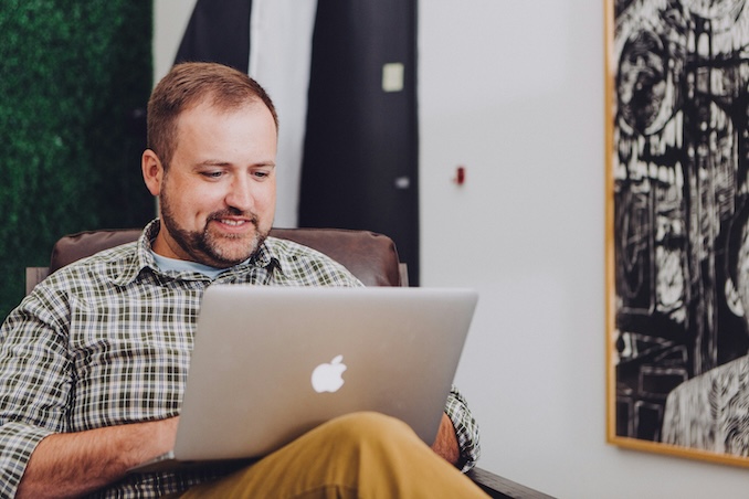 Man using a laptop