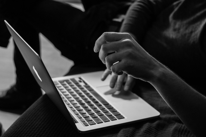 woman using a laptop