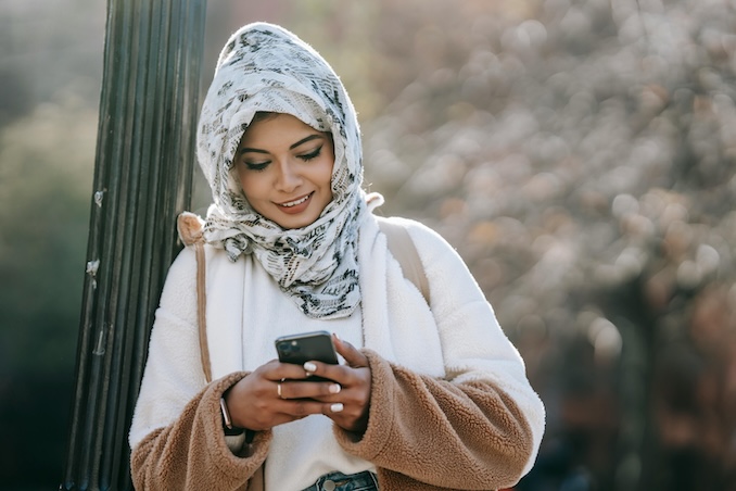 Woman using a cell phone