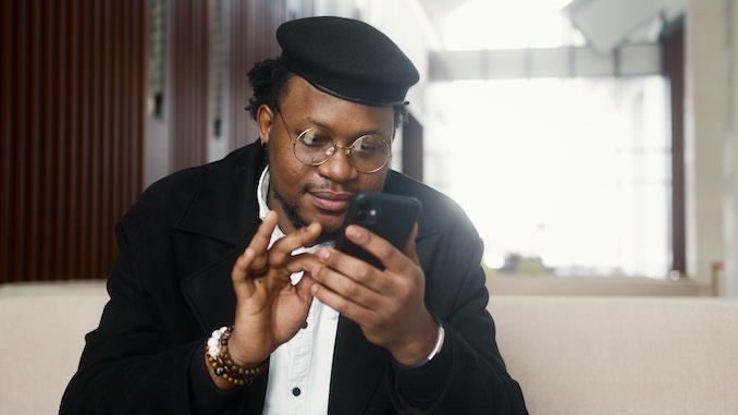 Man using his cell phone