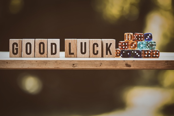 Good Luck in wood blocks